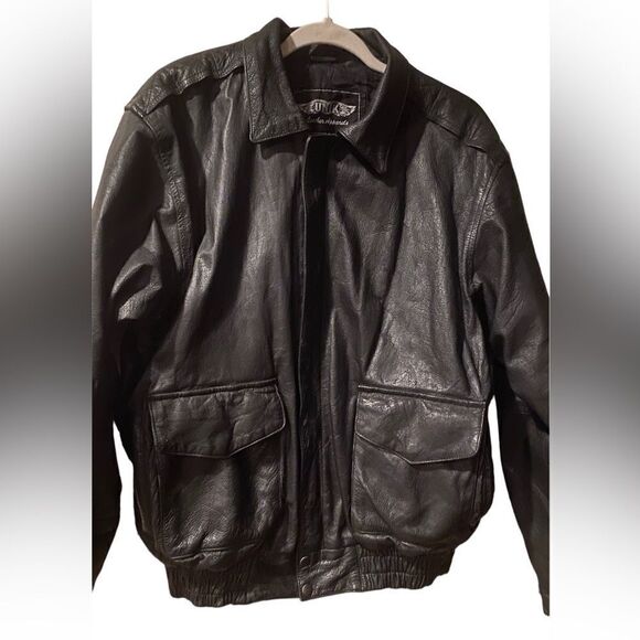 UNIK Black Leather Riding Jacket Size Large - Picture 2 of 16